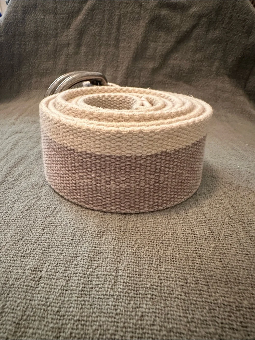 Maker & Co. Woven Canvas Belt with Leather L/XL